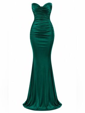 SHEIN Emerald Green Strapless Mermaid Maxi Skirt